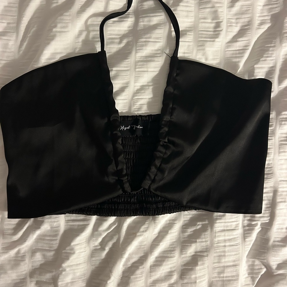 Black Halter Crop Top